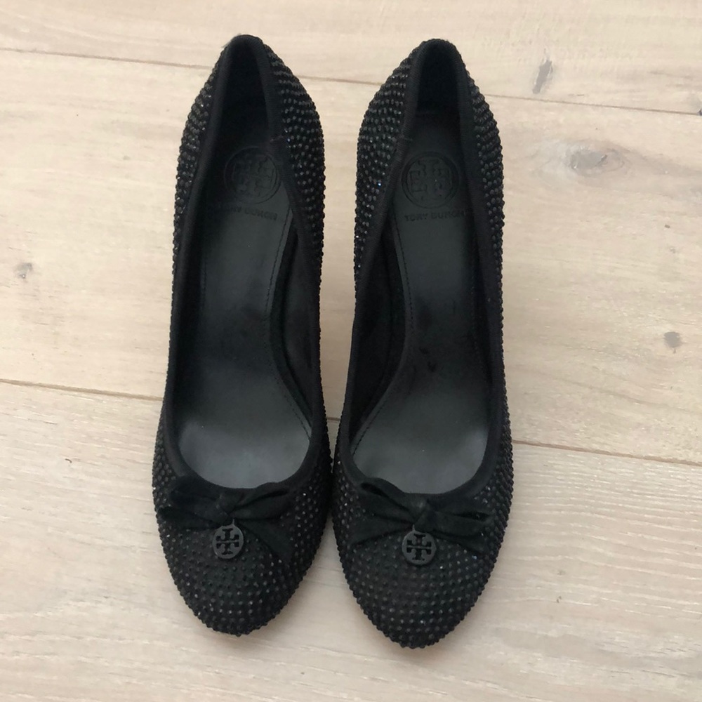 Black studded Tory Burch heels